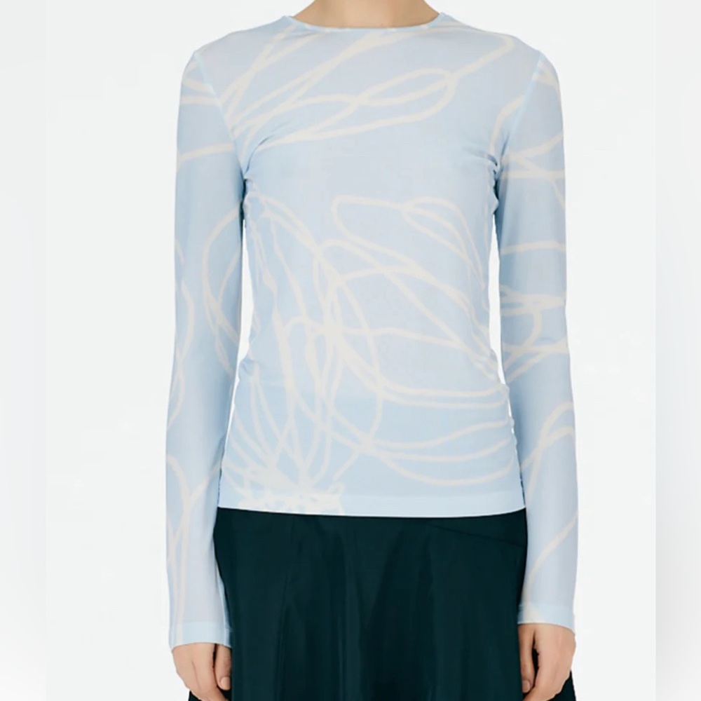 Tulipe All Over Jersey Fitted Long Sleeve T-Shirt NWOT